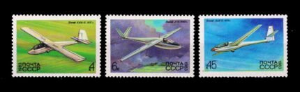 RUSSIA 1983 - Aircrafts, Gliders, Set of 3 Stamps, MNH, S.G. 5283, 84, 86, Cat. £ 3.75