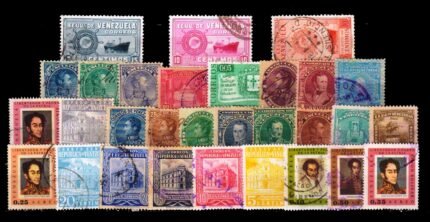VENEZUELA – 30 Different Old Postage Stamps, Used and Mint, Large and Small Stamps