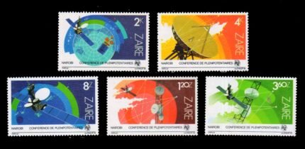 ZAIRE 1983 - I.T.U. Delegates Conference, Set of 5 Stamps, MNH, S.G. 1163-1170
