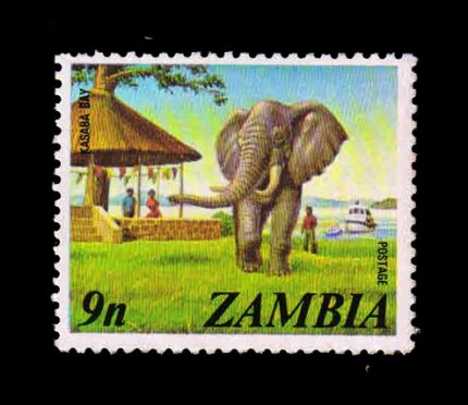 ZAMBIA 1975 - African Elephant, Kasaba Bay, 1 Value Stamp, MNH, S.G. 232