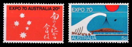 AUSTRALIA 1970 - World Fair, Osaka, Set of 2 Stamps, MNH, S.G. 454-455