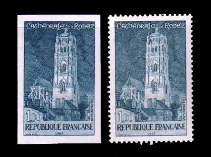 FRANCE 1967 - Rodez Cathedral, Tourist Publicity, 1 Value, Perf and Imperf Stamp, MNH