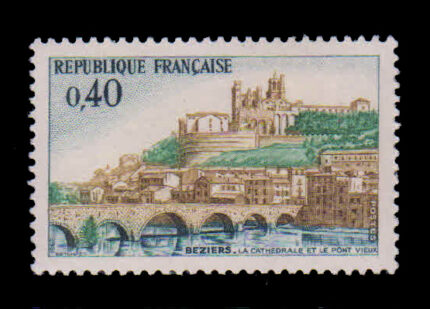 FRANCE 1968 - Cathedral and Old Bridge, Beziers, 1 Value Stamp, MNH, S.G. 1802