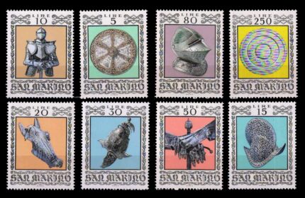 SANMARINO 1974 - Ancient Weapons from Cesta Museum, San Marino, Set of 8 Stamps, MNH, S.G. 994-1001