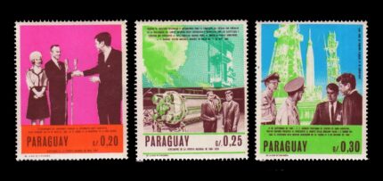 PARAGUAY 1962 - Kennedy and Manned Spacecraft, Set of 3 Stamps, MNH