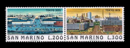 SANMARINO 1975 - Important Cities of the World, Tokyo 1835, Se-tenant Pair, MNH, S.G. 1032-1033