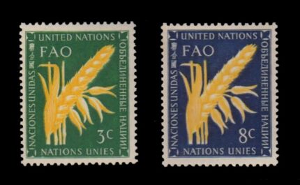 UNITED NATIONS (New York) 1954 - Food and Agriculture, Set of 2 Stamps, MNH, S.G. 23-24, Cat. £ 3