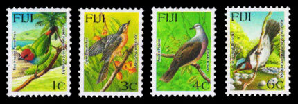FIJI 1995 - 4 Different, Birds, Parrot, Dove, MNH, S.G. 912-918