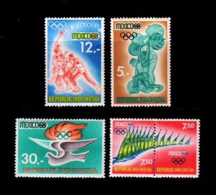INDONESIA 1968 - Olympic Games, Mexico, Set of 5 Stamps, MNH, S.G. 1209-1213