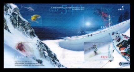 FINLAND 2008 - Alpine Sports, 3D Miniature Sheet of 4 Stamps, Mint, S.G. MS 1896