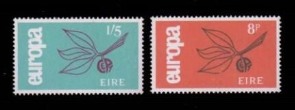 IRELAND 1965 – EUROPA Sprig, Set of 2 Stamps, MNH, S.G. 211-212, Cat. £ 5