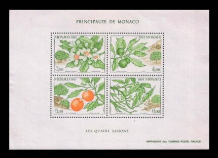 MONACO 1989 - Seasons of the Orange Tree, Fruit and Flower, Miniature Sheet, Mint Gum Wash, S.G. MS 2061