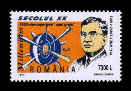 ROMANIA 1999 - Harold Clayton Vrey, Chemist, Scientist, Discovery of Heavy Water 1932, 1 Value Stamp, MNH, S.G. 6058