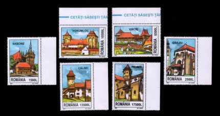 ROMANIA 2002 - Germanic Church & Fortresses, Building & Architecture, Set of 6 Stamps, MNH, S.G. 6275-6280, Cat. £ 6