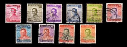 THAILAND 1972 – King Bhumibol, Set of 10 Stamps, Used, S.G. 698-710