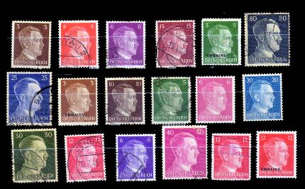 GERMANY 1941 – 18 Different, Adolf Hitler Stamps, Used
