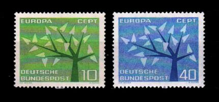 GERMANY 1962 – EUROPA, Tree, Set of 2 Stamps, MNH, S.G. 1297-1298