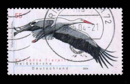 GERMANY 2004 - White Stork in Flight, Bird, 1 Value Used Stamp, S.G. 3263, Cat. £ 2