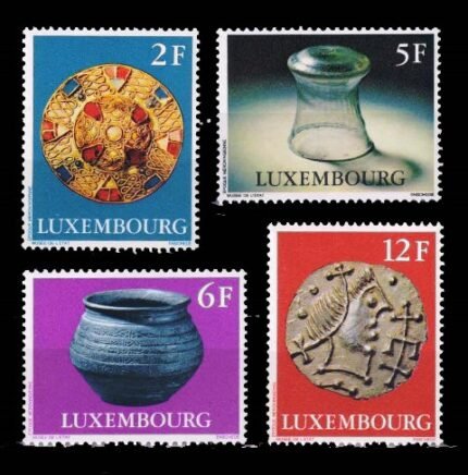 LUXEMBOURG 1976 - Culture, Ancient Treasures from Merovingian Tombs, Set of 4 Stamps, MNH, S.G. 964-967, Cat. £ 5