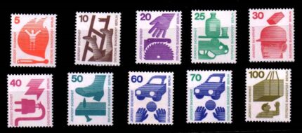 WEST BERLIN, Germany 1970 - Accident Prevention, Road Safety, Fire, Open Manhole, Set of 10 Stamps, MNH, S.G. B396-B405