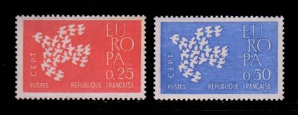 FRANCE 1961 - EUROPA, Doves, Set of 2 Stamps, MNH, S.G. 1539-1540