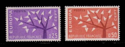 FRANCE 1962 - EUROPA Tree, Set of 2 Stamps, MNH, S.G. 1585-1586