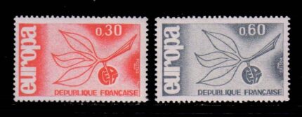 FRANCE 1965 - EUROPA Sprig, Set of 2 Stamps, MNH, S.G. 1690-1691