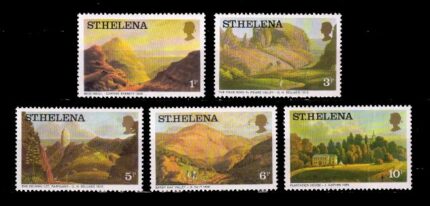 ST. HELENA 1976 - Aquatints and Lithograph, Set of 5 Stamps, MNH, S.G. 319, 320, 321, 322, 325