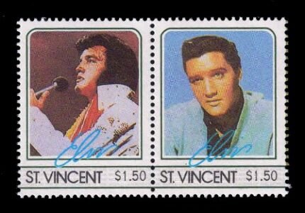 ST. VINCENT 1985 - Elvis Presley (Entertainer), Music, Se-tenant Pair of 2 Stamps