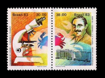 BRAZIL 1983 - Cancer Prevention, Camargo Hospital, Setenant Pair, Mint Gum Wash, S.G. 2007-2008