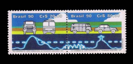BRAZIL 1990 - Road Transport Union, Truck and Coach, Se-tenant Pair, MNH, S.G. 2428-2429