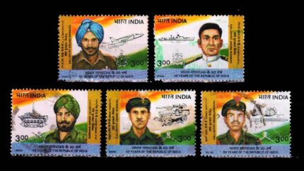 INDIA 2000 - 5th Anniversary of Republic, Gallantry Award Winners, Set of 5 Used Stamps, S.G. 1899-1903