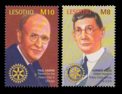 LESOTHO 2002 - Rotary International, Rotary Pioneer & Founder, Set of 2, MNH, S.G. 1890-91-Cat £ 4.75