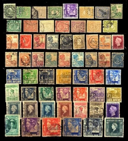 NETHERLANDS INDIES – 90 Different Old and Used Stamps