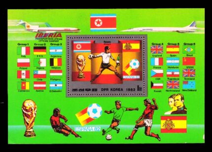 NORTH KOREA 1982 - World Cup Football Championship, Flags, Miniature Sheet, MNH, S.G. MS N2207, Cat. £ 10