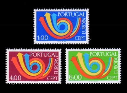 PORTUGAL 1973 - Europa Posthorn, Set of 3 Stamps, MNH, S.G. 1499-1501, Cat. £ 42