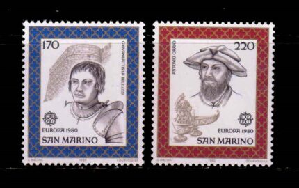 SANMARINO 1980 - Europa, Military Architect and Silver Goldsmith, Set of 2 Stamps, MNH, S.G. 1142-1143, Cat. £ 6