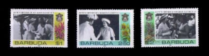 Barbuda 1986- 60th Birthday of Queen Elizabeth II, Set of 3 Stamps, MNH, Face $5.50