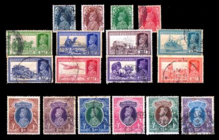 INDIA 1937 - King George VI, (3 Ps. to 25 Rs.), Complete Set of 18 Stamps, Used, S.G. 247-264