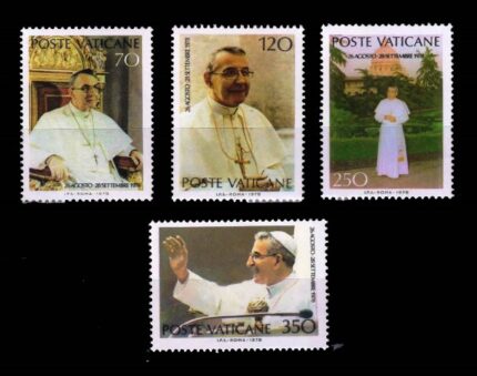 VATICAN CITY 1978 - Pope John Paul I on Throne Vatican Garden, Set of 4 Stamps, MNH, S.G. 708-711