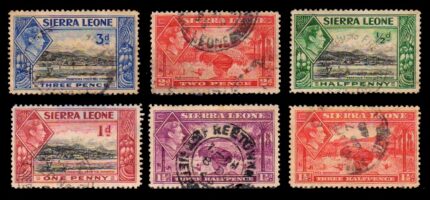SIERRA LEONE 1938 - 6 Different Used, King George VI, Thematic Stamps. S.G. 188-192. Cat £5