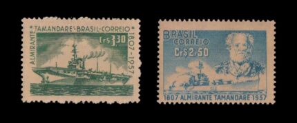 BRAZIL 1957, 150th Anniversary Of Brazilian Navy, Set Of 2, Mint, S.G. 969-970, Cat. £2.70