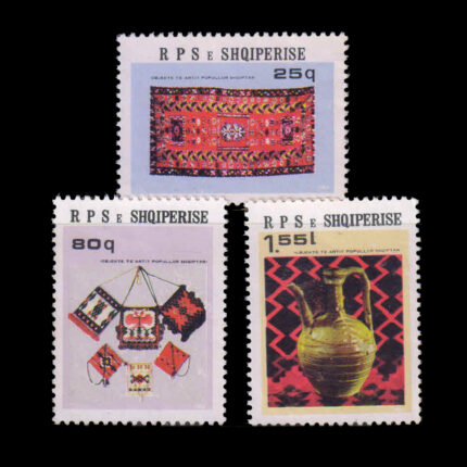 ALBANIA 1982- Handicraft, 3 Different Stamps, Mint Gum Wash, S.G. 2147,2148,2150, Cat. £6.75