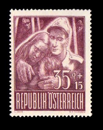 AUSTRIA- 1947 Prisoners Of War, Soldier And Family Reunited, 1 Value, MNH, S.G. 1066