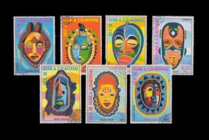 Equatorial Guinea 1977- African Masks, Set Of 7, Cancelled