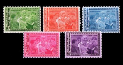 Guinea Republic 1964, Human Rights, Eleanor Roosevelt with Children, Set Of 5, MNH, S.G. 442-446