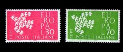 Italy 1961 - Europe Doves , Set 72 , Mint SG , 1066-1067