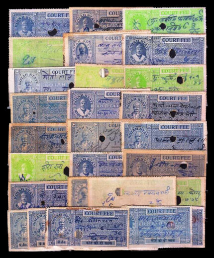 KOTA STATE (Rajasthan) - 28 Different Court Fee Fiscal , Revenue Stamps Used