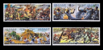 Libya 1982, War & Battles (3rd Series), Set Of 8 (4 Pairs) Stamps, MNH, S.G. 1150-1157