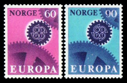Norway 1967- Europa Cog Wheels, Set Of 2, MNH, S.G. 604-605